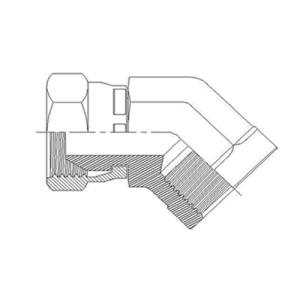 Adaptador Hidráulico Codo 45° Hembra NPS - Hembra NPT (60TG)
