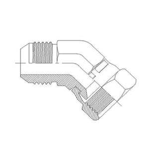 Adaptador Hidráulico Codo 45° Macho JIC - Hembra JIC