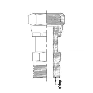 Adaptador Hidráulico Macho ORF - Hembra ORF