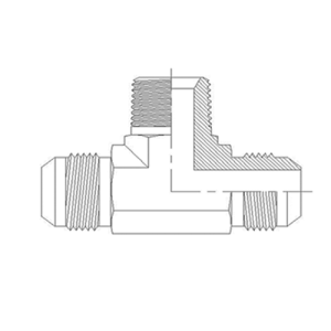 Adaptador Hidráulico TEE Macho JIC - Macho JIC - Macho NPT