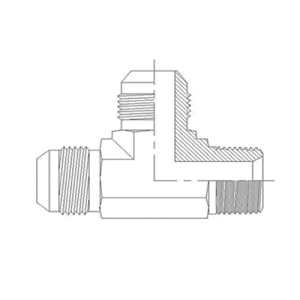 Adaptador Hidráulico TEE Macho JIC - Macho NPT - Macho JIC