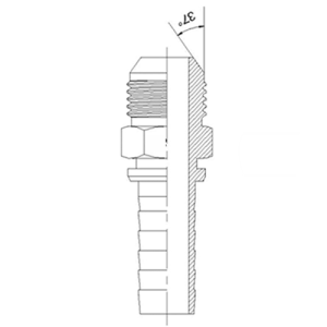 CE100.100 Espiga Prensable Macho JIC R1AT / 1SN / R2AT / 2SN
