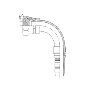 CE100.126 Espiga a 90º Hembra G. JIC R1AT / 1SN / R2AT / 2SN