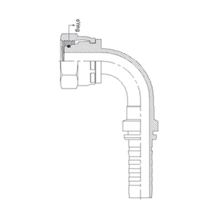 CEID6 Espiga Prensable a 90º Hembra G. Metrica DIN 3865 Serie Heavy