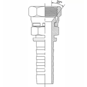 CEIE1 Conector Espiga Hembra Giratoria JIC R12 / 4SP