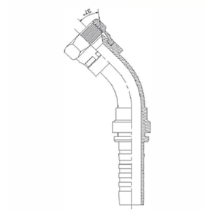 CEIE2 Conector Espiga a 45º Hembra Giratoria JIC R12 / 4SP