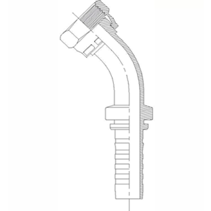 CEIF2 Conector Espiga a 45° Hembra Giratoria Asiento Plano R12 / 4SP