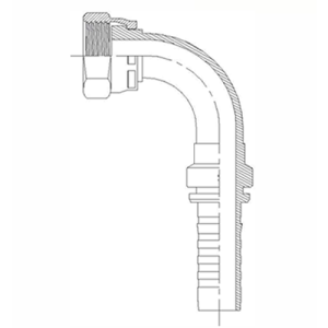 CEIF3 Conector Espiga a 90° Hembra Giratoria Asiento Plano R12 / 4SP